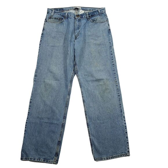 Vtg Levis Relaxed Straight Leg Jeans 33x28* Men Blue Spots Baggy Y2K 90s Grunge - Picture 1 of 12